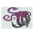 thumbnail image 1 of Octopus Cutting Board, Female Profile Illustration with Octopus on Her Head Creative Art, Decorative Tempered Glass Cutting and Serving Board, Large Size, Dark Purple Magenta, by Ambesonne, 1 of 1