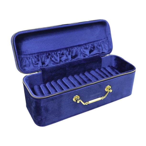 Estuche para pulseras, estuche para guardar joyas, 15 compartimentos, caja de presentación para joyería. Azul oscuro