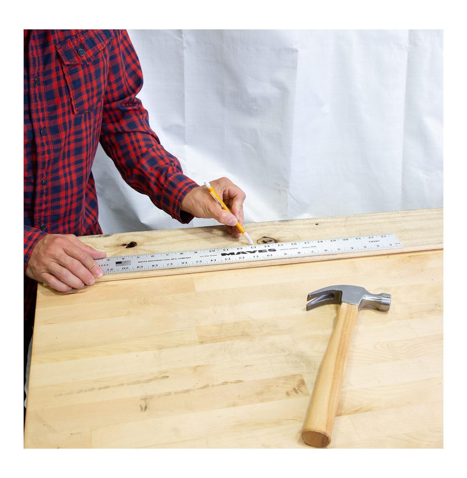 10207 24 Inch Straight Edge Aluminum Ruler, Heavy Duty 24 Inch Ruler with Metric and Standard Measurements, Extra Thick Precision Straight Edge