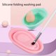 thumbnail image 3 of Alfombrilla de limpieza de brochas de maquillaje, limpiador de brochas cosméticas de silicona, cuenco de limpieza para brochas de maquillaje, esponja de maquillaje, 3 of 8