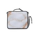 thumbnail image 3 of White and Copper Marble Pattern Insulated Lunch Bag with Shoulder Strap and Bottle Holder,Bento School Lunch Bag Box,11x9.5x3.5 Inches, 3 of 5