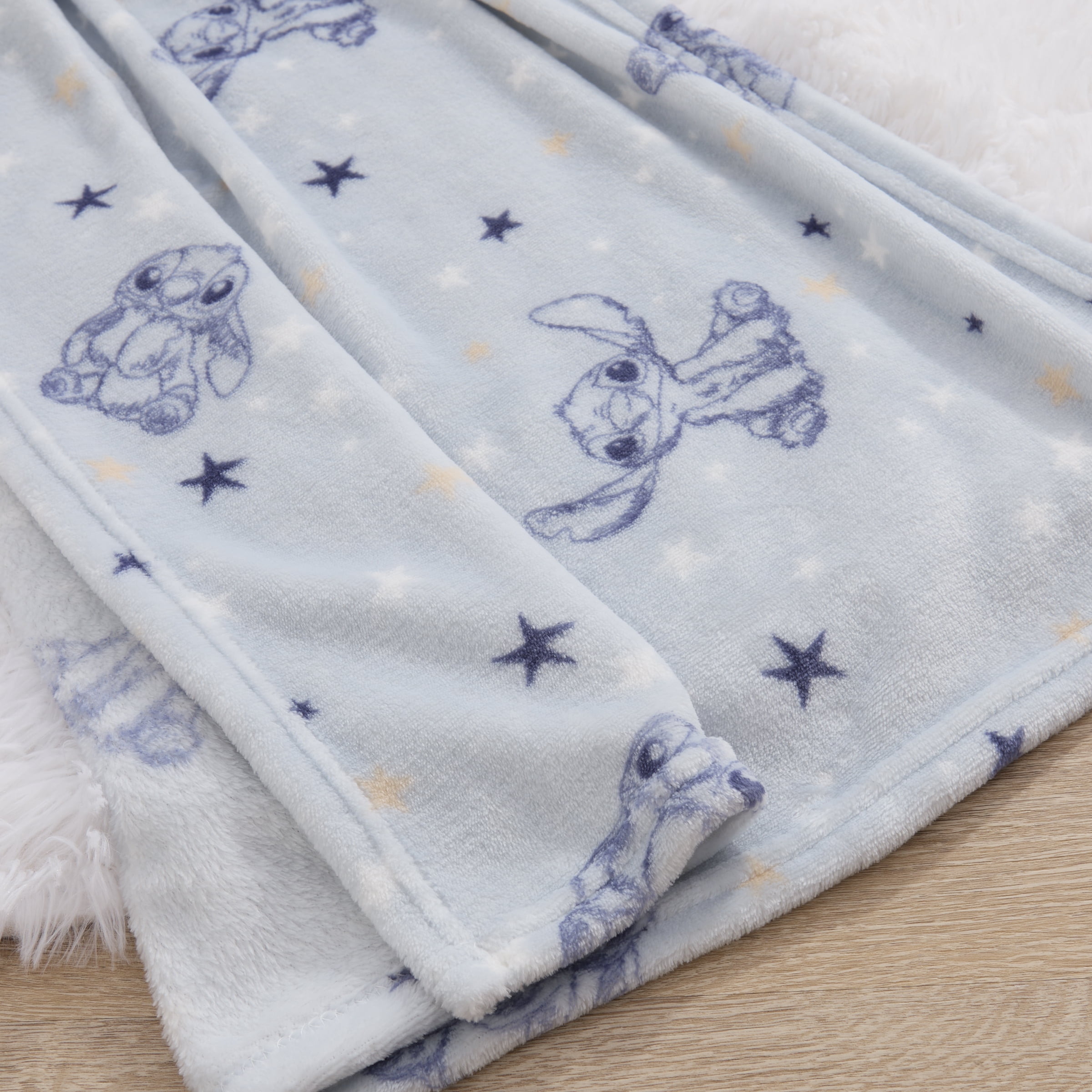 Stitch Allover Print Baby Blanket, Unisex, Blue
