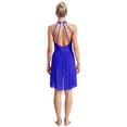 thumbnail image 2 of Moggemol Robe de Danse Lyrique pour Femmes, Strass, Robe Asymétrique, Jupe en Mousseline Fluide en Tulle, Bleu G, 2 of 7