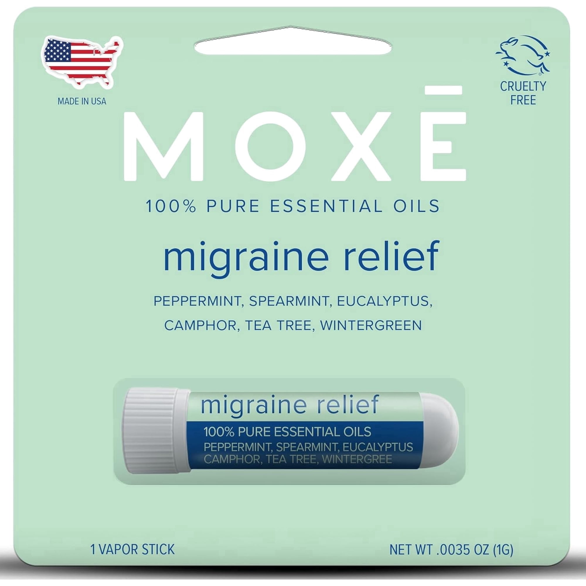 MOXE Migraine Relief Nasal Stick Nasal Inhaler Essential Oil Aromatherapy For Headache Relief 1 Pack