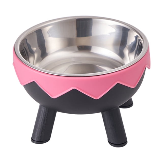 Cuenco de acero inoxidable para mascotas, diseño antideslizante para gatos y perros, con patas altas para sujetar el cuello, cuenco de comida y agua fácil de limpiar, material duradero.