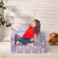 thumbnail image 2 of HollyHOME Soft Kids Couch 2-in-1 Flip Out Convertible Sofa to Lounger for Children,Unicorn, 2 of 7
