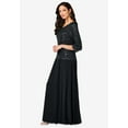 thumbnail image 3 of Roaman's Women's Plus Size Sparkle Lace Popover A-Line Gown With 3/4 Sleeves, 3 of 4