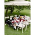 thumbnail image 3 of Outdoor Tablecloth with Umbrella Hole and Zipper, Black Christmas Rectangle Table Cloth 60x102 Inch Waterproof Tablecloth, Snowman Xmas Truck Balls Tree Picnic Table Cover for Patio Camping, 3 of 7