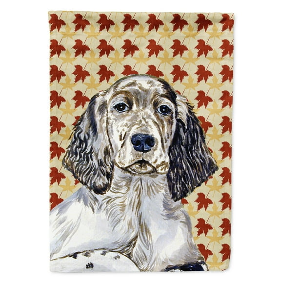Carolines Treasures LH9097-FLAG-PARENT English Setter Fall Leaves Portrait Flag  multicolor