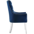 thumbnail image 4 of Maklaine Velvet Dining Chair with Acrylic Legs - Navy Blue (Set of 2), 4 of 9