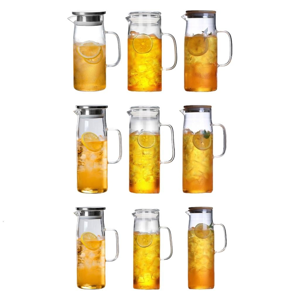 SDFGTstore Multifunctional Glass Pitcher Borosilicate Carafe for Hot and Cold Beverages Ideal for Iced Coffee Milk and More