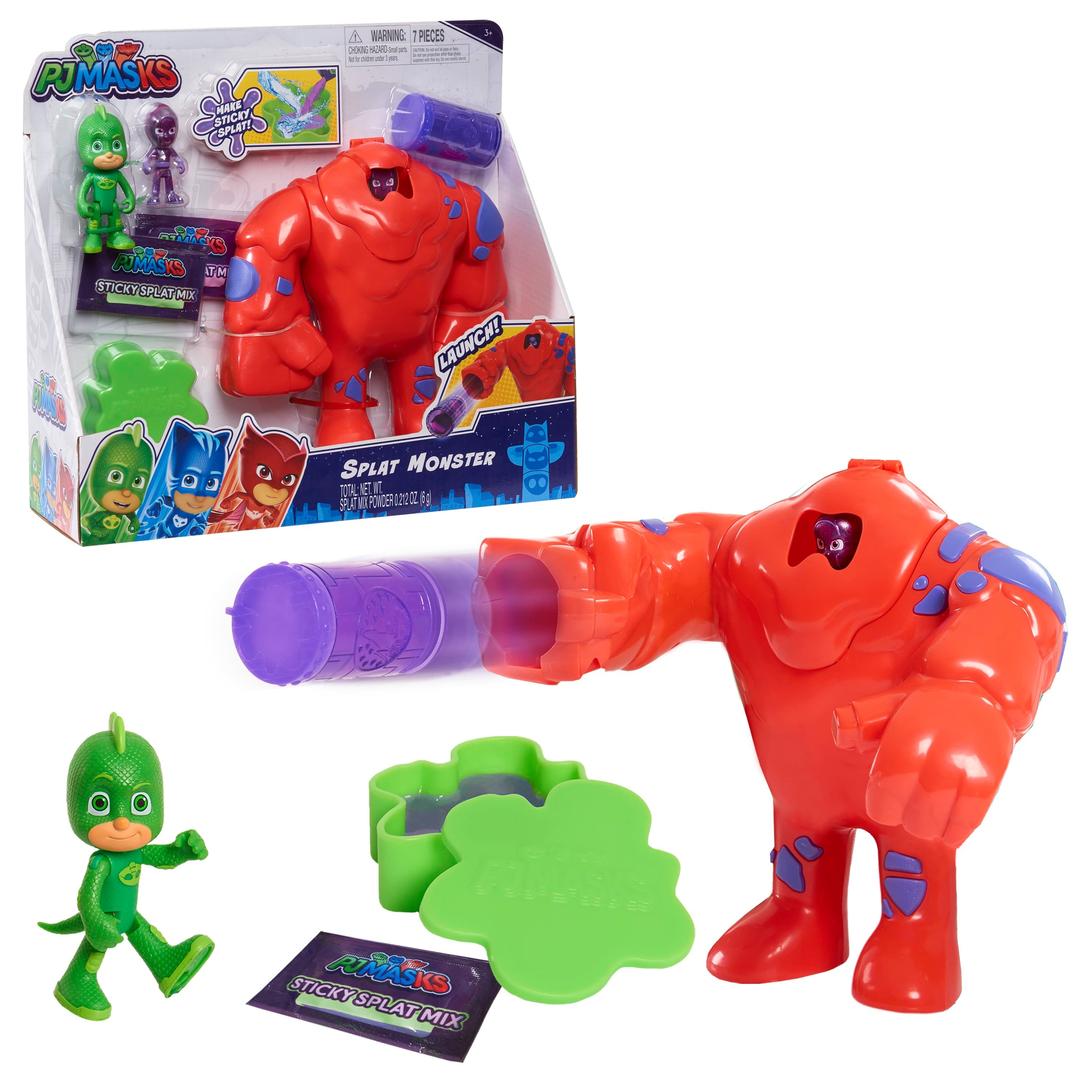 PJ Masks Splat Monster Action Figure Includes Gekko, Ninjalino, and