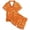 A-Orange115, variant on JAJAHO Girls Pajamas For Kids 2-13Y Satin 2 Piece Sets Cherry Printed Short Sleeve Button Up Shirts And Shorts Set