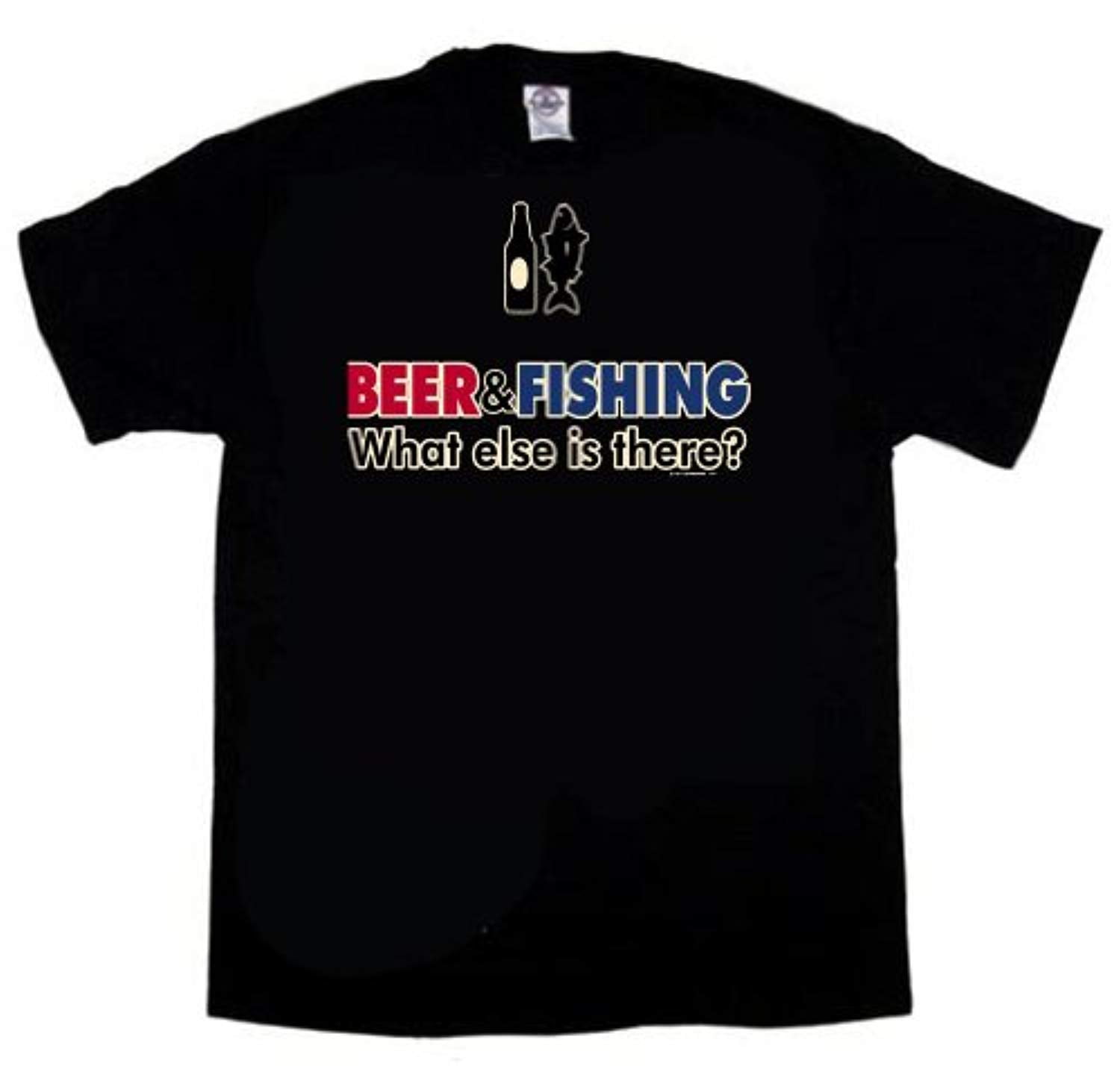 Funny Fishing Tee Shirt Beer & Fishing What Else is There? Black - Bild 7 von 18