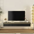 thumbnail image 4 of Floating TV Stand Wall Mounted with 16 Color LEDs,69" Modern TV Stand, Floating TV Cabinet Entertainment Center for 55 60 65 Inch TV,Black, 4 of 19