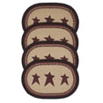 thumbnail image 5 of VHC Brands Braided Cotton Placemat 13x19 Set of 4, Cotton Dining Room, Kitchen Placemat, Dining Table Placemats, Woven Place Mat, Stenciled, Connell Collection, Oval 13x19, Stars, Burgundy, 5 of 5
