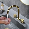 thumbnail image 2 of Three Holes Widespread Bathroom Sink Faucet, Two Knob Handles Deck Mounted Basin Faucet, 2 of 5