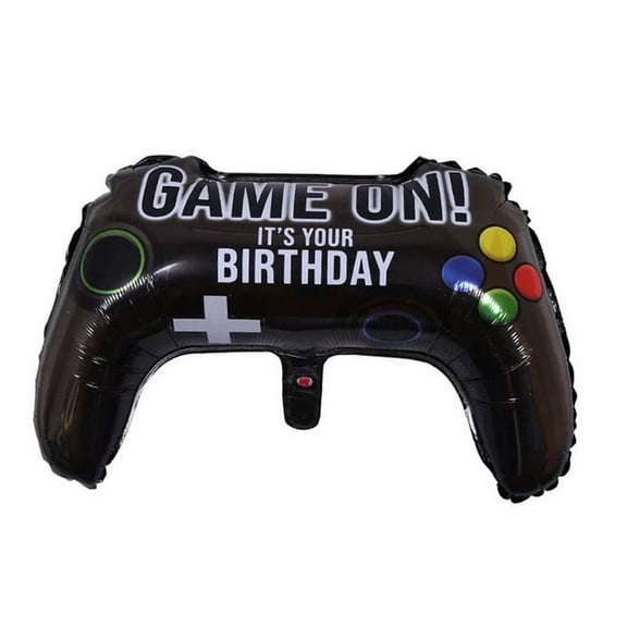 Game On Black Game Controller Balloon Gaming Theme Decoration