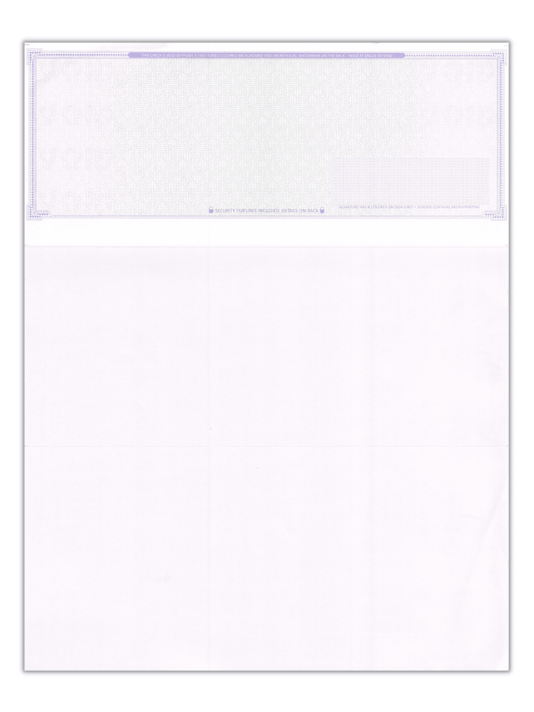Check On Top 2000 Quality Blank Computer Check Paper Stock 