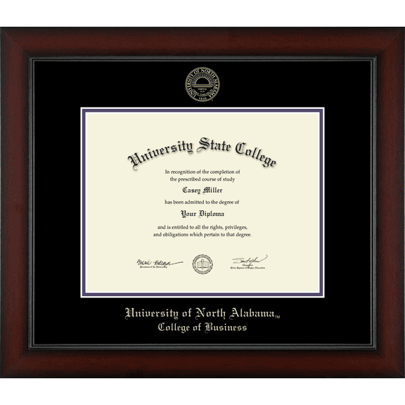 University of North Alabama College of Business Diploma Frame, Document Size 11" x 8.5"