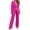 38-Hot Pink, variant on Gaecuw 2 Piece Outfit for Women Wide Leg Summer Plain Loungerwear Sets Plus Size Cotton Linen Tracksuits Short Sleeve Ruffle Hem Cropped Tops Pant Lounge Sets Activewear Green S