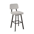 thumbnail image 1 of Amisco Clarkson Tabouret de Comptoir Pivotant de 26 Po - Polyester Gris Pâle Beige / Métal Brun Foncé, 1 of 9