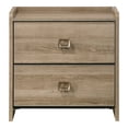 thumbnail image 2 of Furniture of America Mavric Modern Wood 2-Drawer Nightstand with Raised Top Edge, Dusty Oak, 2 of 11