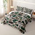 thumbnail image 3 of Manfei Woodland Wildlife Quilt King,Rustic Camouflage King Coverlet Set,Brown Green,3pcs, 3 of 7