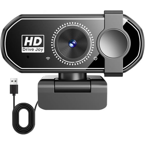 1080P Web Cam with Microphone Streaming Webcam with Privacy Cover, 120° View, Plug & Play, Computer Camera for Windows/MacOS/Linux, for Video Conferencing/Gaming/Conferences