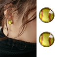 thumbnail image 2 of Daolelai Basketball Baseball Softball Volleyball Simple Retro Earrings, 2 of 2