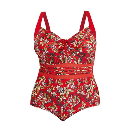 Blphud Womans Bathing Suits Women s Women s Swimsuits Bikini Bathing Suits Vintage Hot Spring Swimsuit Plus Size Print Sexy Backless Hollow Casual Beach Swimsuit Bikini Bottom Red XXXL