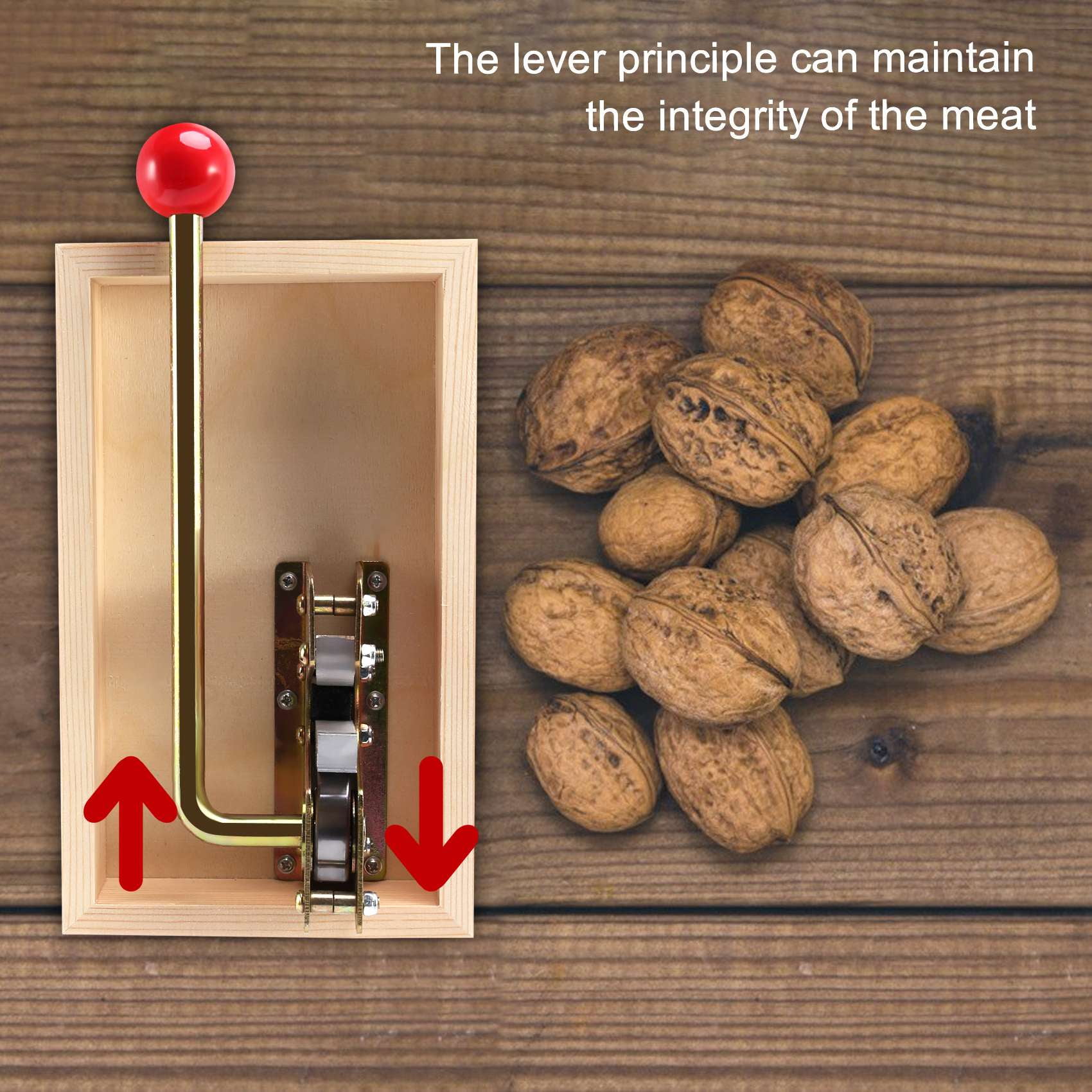 Ouvre Noix Outil De Chasse-Noix Mécanique, Ouvre-noix, Outils De Cuisine, Base Et Poignée En Bois Casse Noix