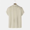 thumbnail image 4 of Siilsaa Shirts for Men Men's Cotton Shirts Unisex Short Sleeves Casual Loose Wash Classic Basic Tee Tops(Khaki,2XL), 4 of 4