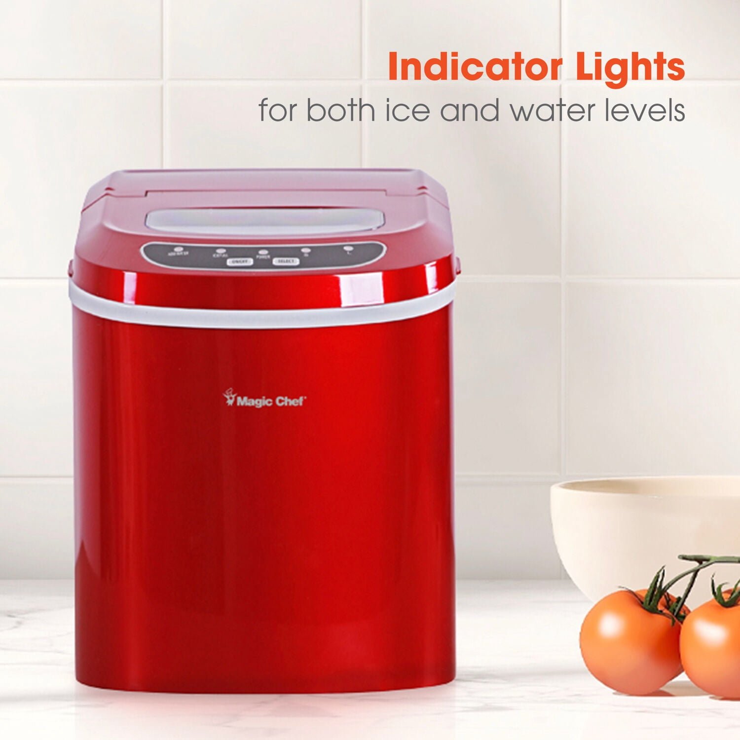 Magic Chef 27-lb. Capacity Portable Countertop Ice Maker, Red