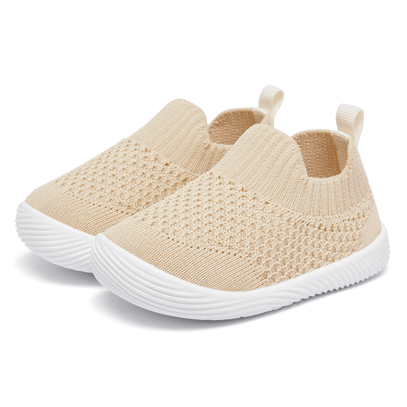 Toddler Shoes Baby Walking Sock Shoes Non-Slip Breathable Boys & Girls Sneakers Infant Tennis Shoes Khaki 6-9Months