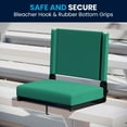 thumbnail image 3 of Flash Furniture Set of 2 Grandstand Comfort Seats by Flash - 500 lb. Rated Lightweight Stadium Chair with Handle & Ultra-Padded Seat, Hunter Green, 3 of 14