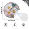 thumbnail image 3 of Round Placemats Plate Mats 15 Inch Non-Slip Heat Resistant Washable PVC Set Table Decoration for Kitchen Dining Three Large White Daisies, 3 of 5