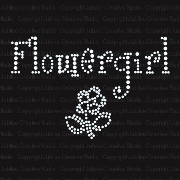 Flower Girl Wedding Clear Iron-on Rhinestone Transfer by JCS Rhinestones
