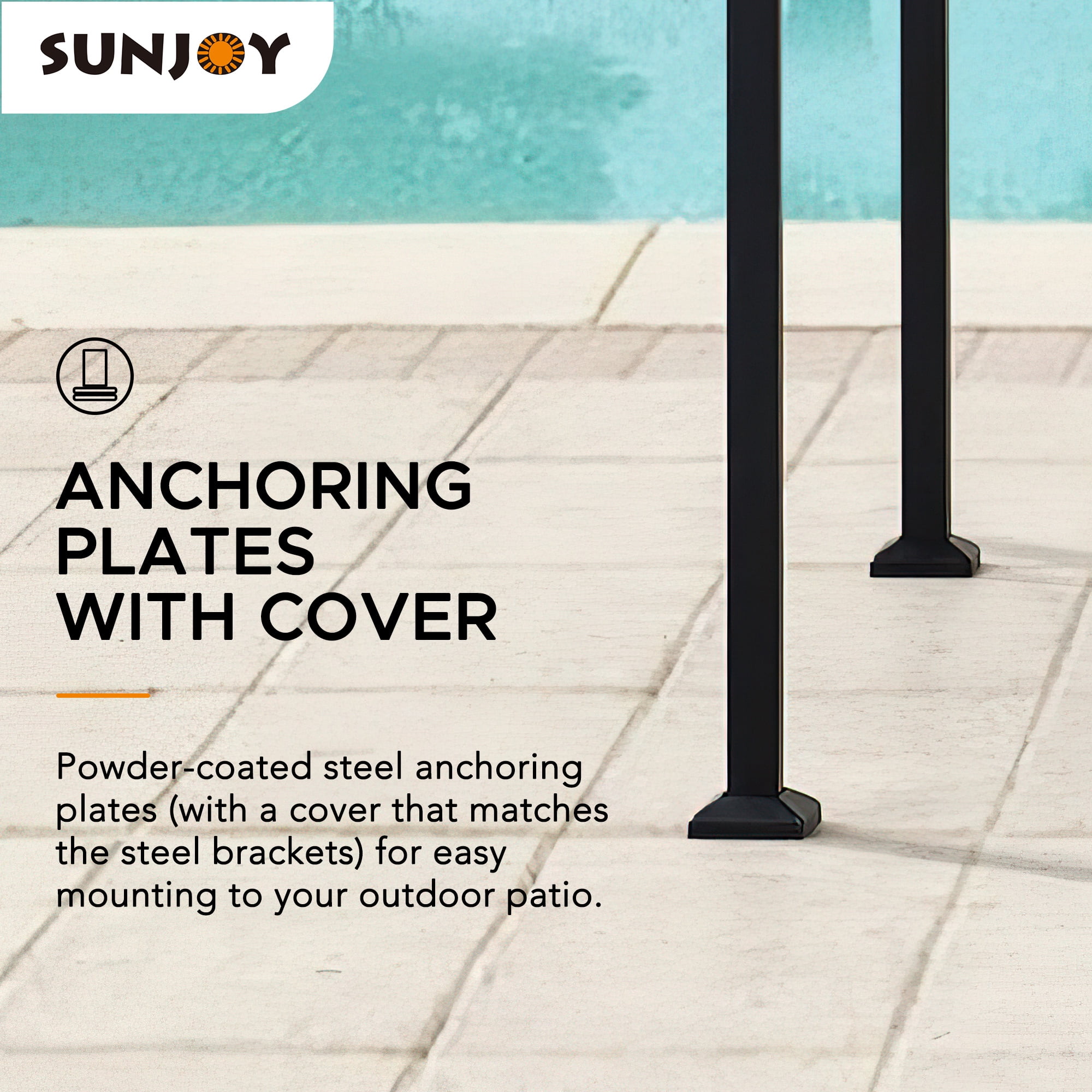 Sunjoy Orville 8 ft. x 5 ft. Black Steel 2-tier Grill Gazebo with Beige and Black Canopy