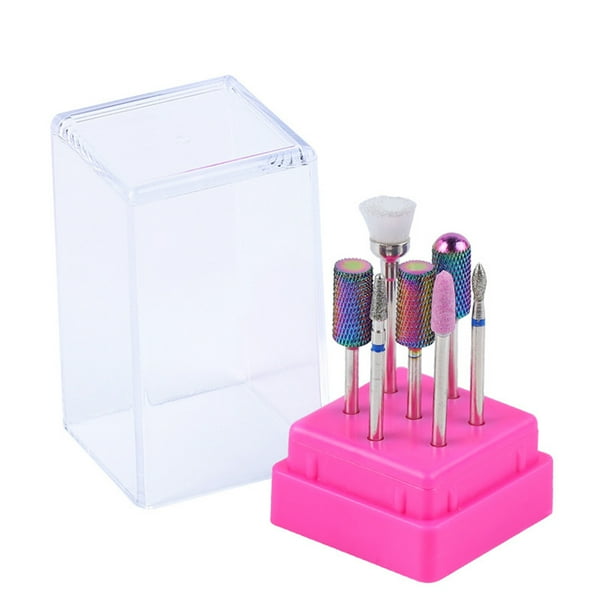Seitruly 7 unids/set taladro de cerámica para uñas Bits caja de acrílico fresadora máquina de manicura limas eléctricas para uñas herramienta de Juegos de manicura (DH05) Seitruly MJ12957-05