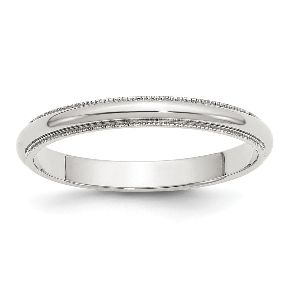 Mireval Sterling Silver 9mm Half-Round Band