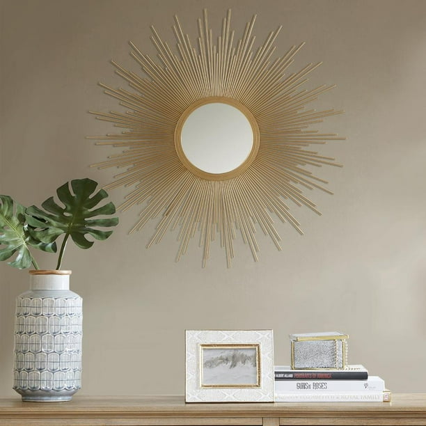 Fiore Small Sunburst Mirror Gold Com Fiore Small Sunburst Mirror Gold, Madison Park Fiore Sunburst Mirror Small Gold Ring