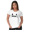 thumbnail image 4 of Meow Crazy Cat Ladies Ears Whiskers Women's Graphic T Shirt Tees Brisco Brands X, 4 of 5