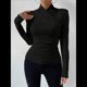 thumbnail image 4 of Camiseta de Larga con Cuello Alto Fruncido para Mujer, Camiseta y Ajustada Negro XL, 4 of 10