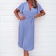 thumbnail image 5 of Vestido de mujer A Line Elegante vestido largo con cuello en V para cóctel de boda (azul claro L) FLhrweasw Para estrenar, 5 of 7