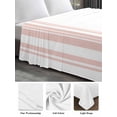 thumbnail image 6 of Pink Striped Twim Size Flat Sheet, Wrinkleproof & Fadeproof Cooling Flat Bed Sheet Only, Modern White Striped Abstract Art Aesthetics Breathable Soft Bedding Top Sheets 66 x 96 Inches, 6 of 8