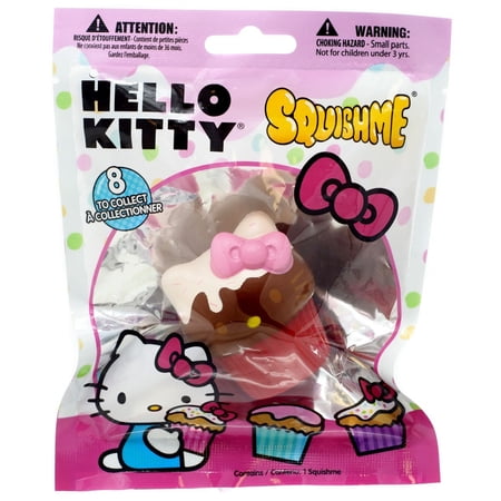 Hello Kitty Cupcake Squishme - Chocolate with Red Wrapper