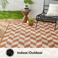 thumbnail image 2 of Nicole Miller New York Patio Country Calla Contemporary Herringbone Indoor/Outdoor Area Rug, Orange/Ivory , 6'6"x9'2", 2 of 9