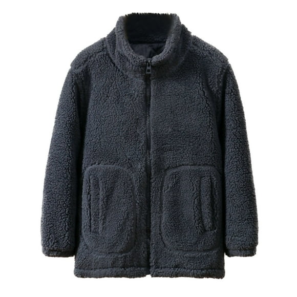 Bowake Jackets For Girls Winter Thermal Zip Up Sherpa Jackets Coats Casual Outwear Sweatshirt 3-16Y