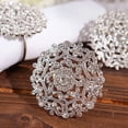 thumbnail image 4 of BalsaCircle 4 Flower Silver Metal Dinner Napkin Rings Rhinestones Wedding Party Events Reception Decorations, 4 of 8